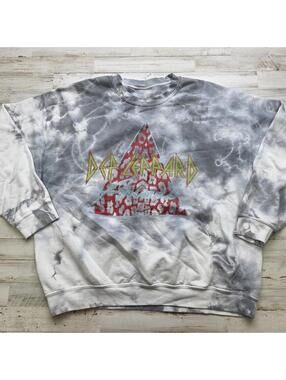 Retro Def Leppard Hysteria ‘Animal’ Tie Dye Crewneck Sweatshirt Size XL